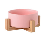 Best Seller - Colorful Ceramic Bowl Feeder with Wood Stand