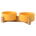 Best Seller - Colorful Ceramic Bowl Feeder with Wood Stand