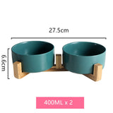 Best Seller - Colorful Ceramic Bowl Feeder with Wood Stand